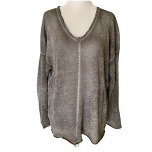 Avant Toi grey/silver linen lightweight sweater (XS)